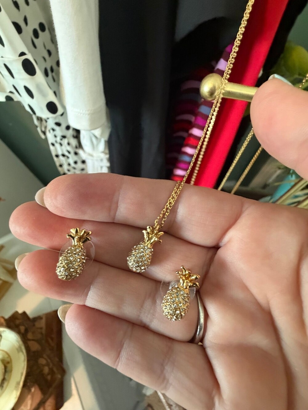 Kate spade pineapple earrings and necklace